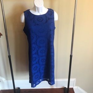 Worn once! Eliza J Blue lace lined dress Size 14